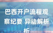 巴西开户流程观察纪要 异动解析